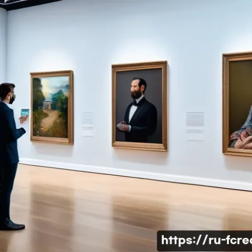 AI의 예술 작품 판별 능력 - A high-resolution digital artwork depicting an AI analyzing classic impressionist paintings in a sop...